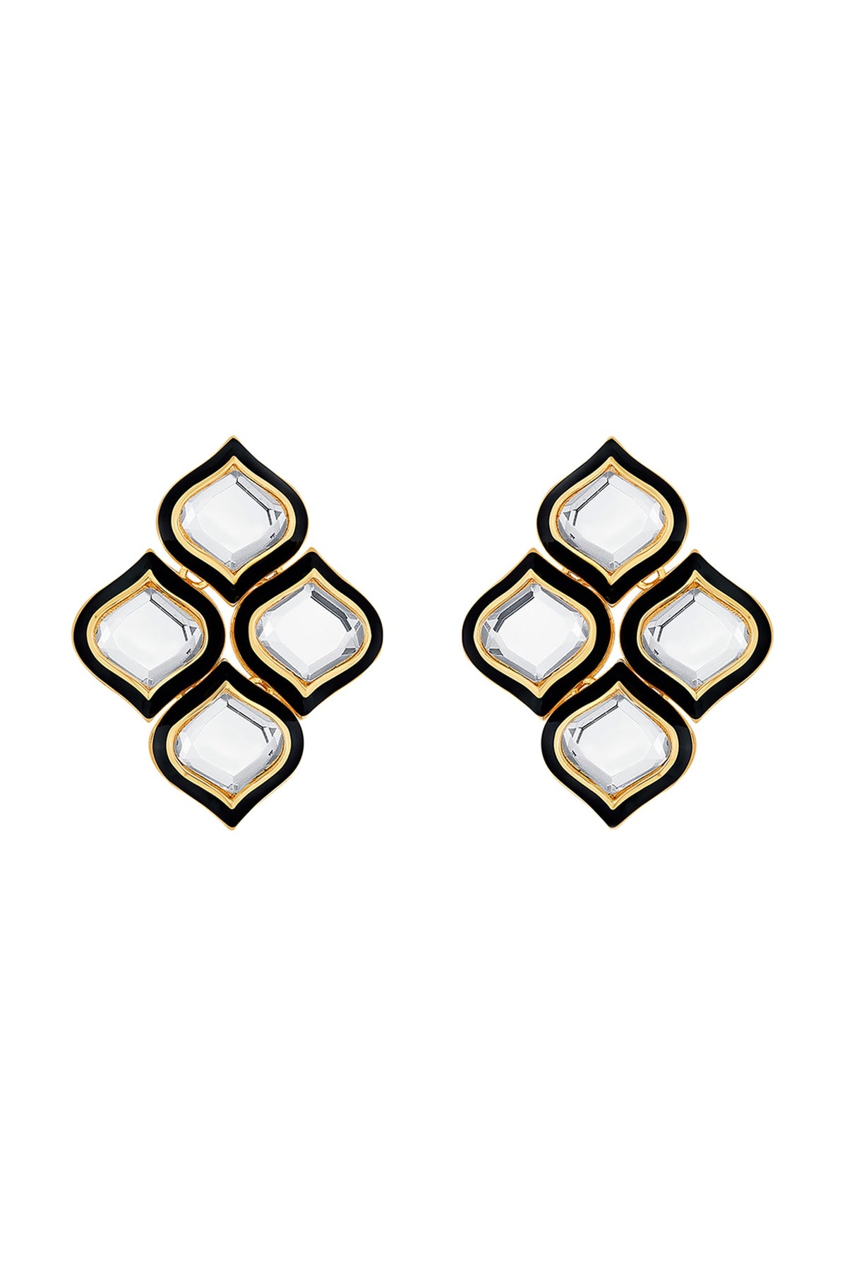Gold Plated Mirror Stud Earrings