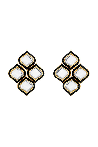 Gold Plated Mirror Stud Earrings