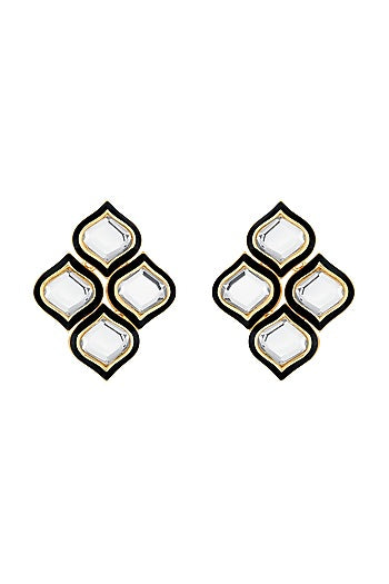 Gold Plated Mirror Stud Earrings