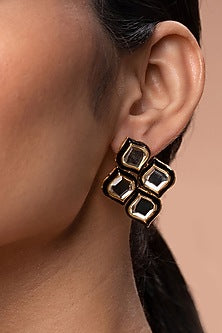 Gold Plated Mirror Stud Earrings