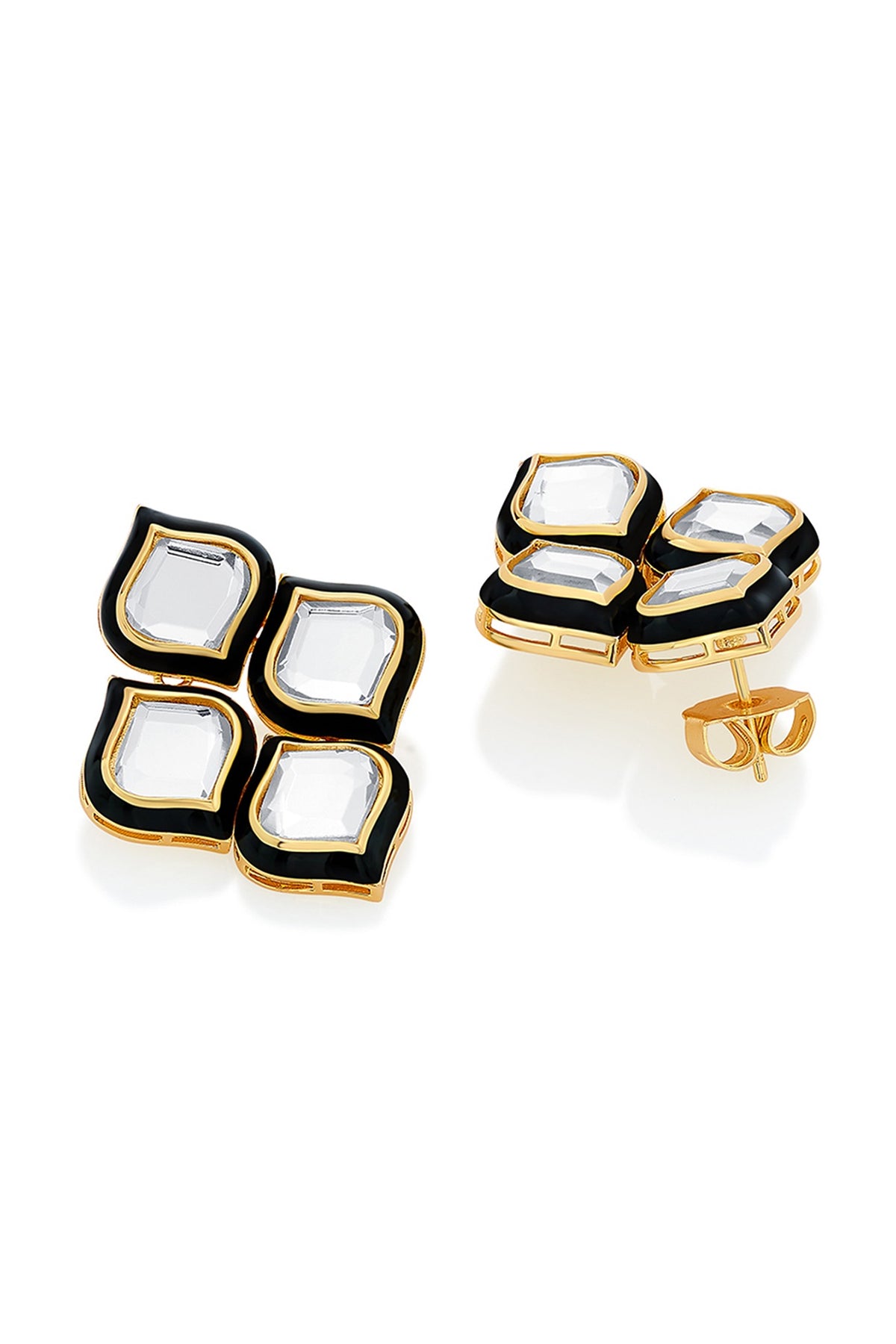 Gold Plated Mirror Stud Earrings