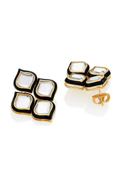 Gold Plated Mirror Stud Earrings