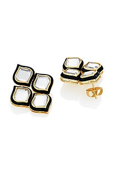 Gold Plated Mirror Stud Earrings