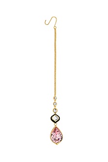 Gold Plated Mirror & Crystal Maang Tikka