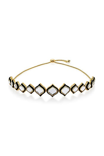 Gold Plated Mirror & Zircon Necklace