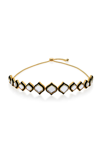 Gold Plated Mirror & Zircon Necklace