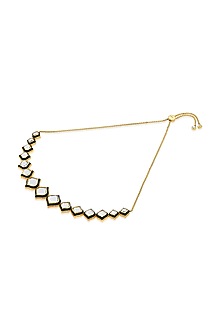 Gold Plated Mirror & Zircon Necklace