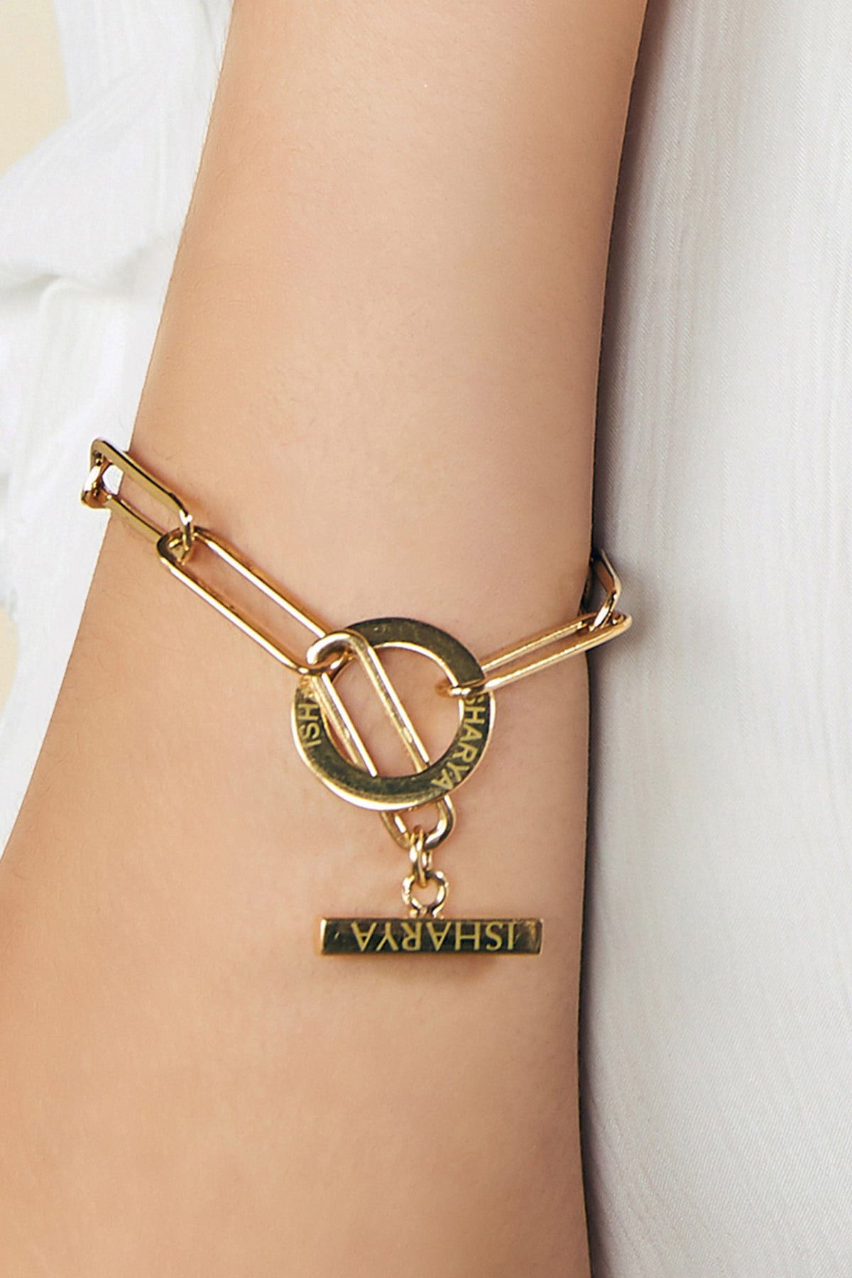 Gold Finish Link Bracelet