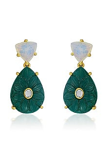 Gold Finish Libra Earrings