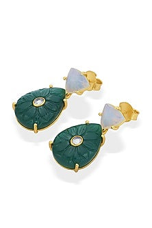 Gold Finish Libra Earrings