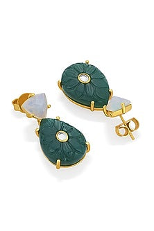 Gold Finish Libra Earrings