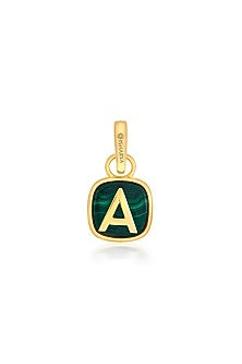 Gold Finish Malachite Stone Charm