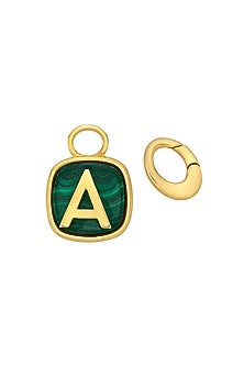 Gold Finish Malachite Stone Charm