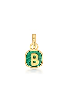 Gold Finish Malachite Stone Charm