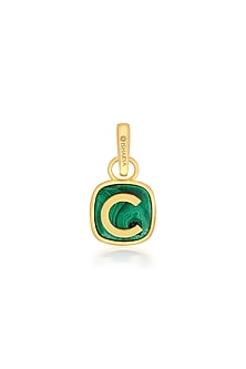 Gold Finish Malachite Stone Charm