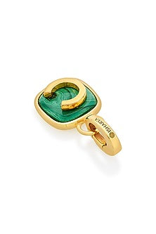 Gold Finish Malachite Stone Charm