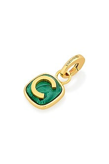 Gold Finish Malachite Stone Charm