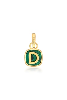 Gold Finish Malachite Stone Charm