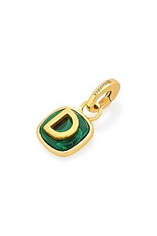 Gold Finish Malachite Stone Charm