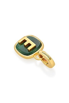 Gold Finish Malachite Stone Charm