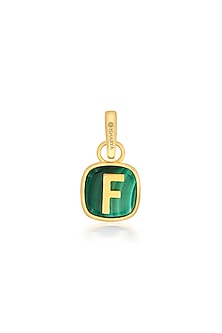 Gold Finish Malachite Stone Charm