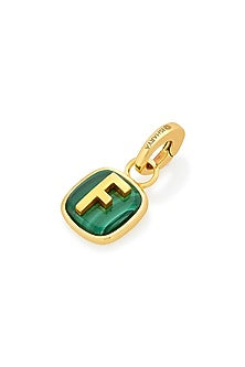 Gold Finish Malachite Stone Charm