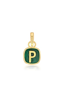 Gold Finish Malachite Stone Charm