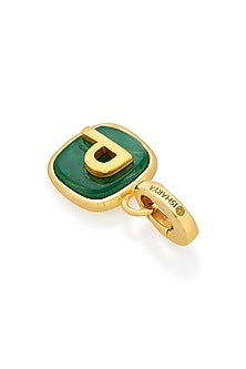 Gold Finish Malachite Stone Charm