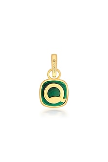 Gold Finish Malachite Stone Charm