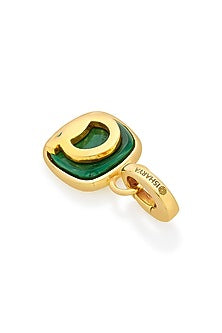 Gold Finish Malachite Stone Charm