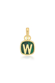 Gold Finish Malachite Stone Charm