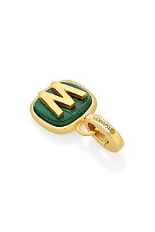 Gold Finish Malachite Stone Charm
