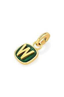 Gold Finish Malachite Stone Charm