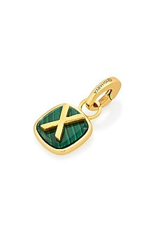 Gold Finish Malachite Stone Charm