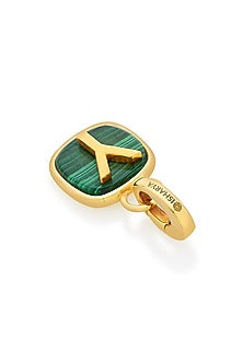 Gold Finish Malachite Stone Charm