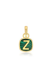 Gold Finish Malachite Stone Charm