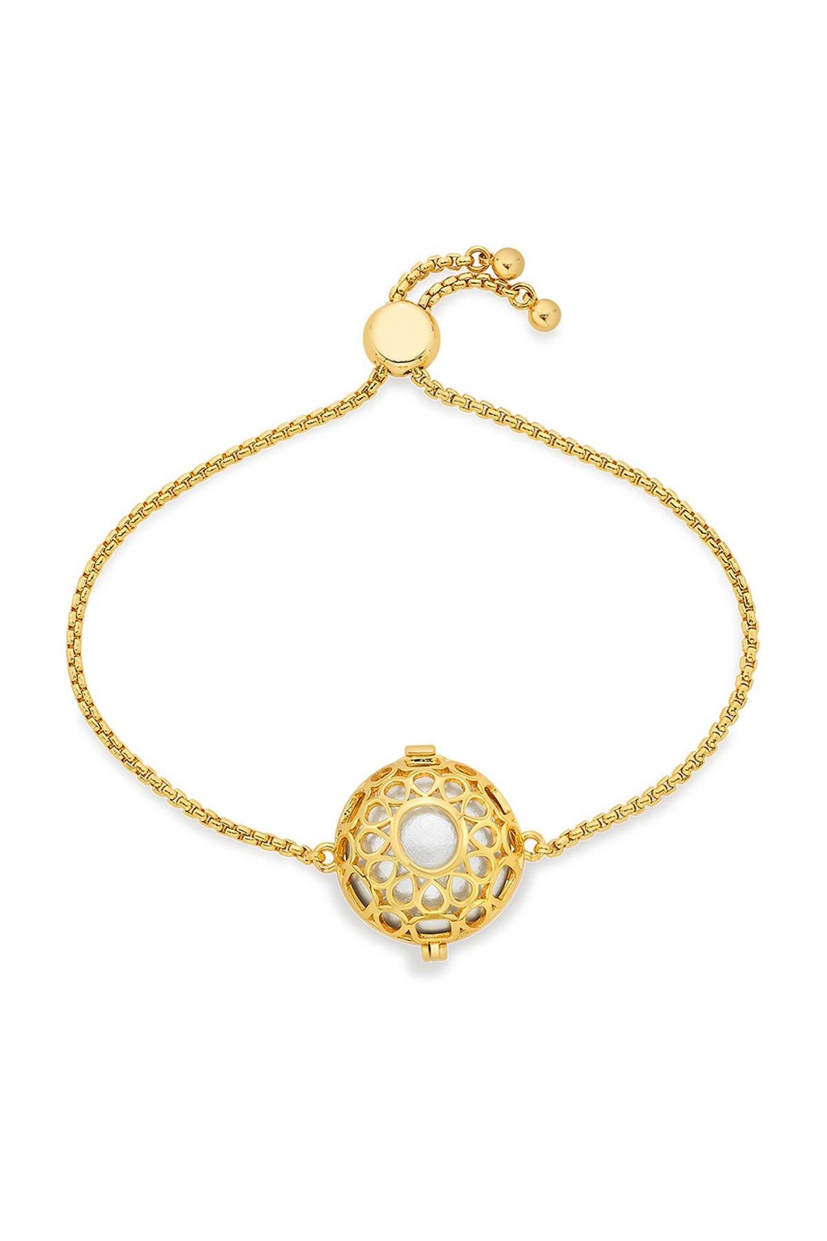 Gold Plated Pearl & Crystal Bracelet