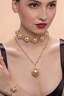 Gold Plated Pearl & Crystal Bracelet