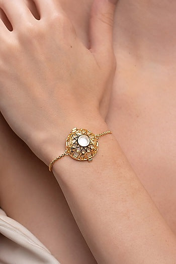 Gold Plated Pearl & Crystal Bracelet