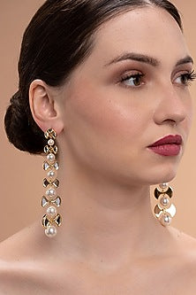 Gold Plated Waterfall Dangler Earrings