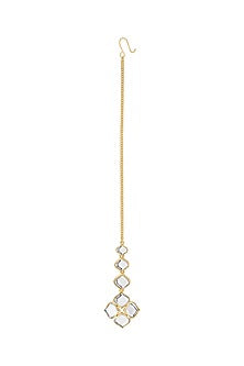 Gold Plated Mirror Maang Tikka