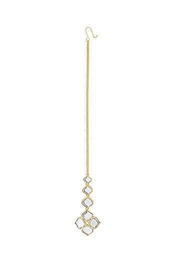 Gold Plated Mirror Maang Tikka
