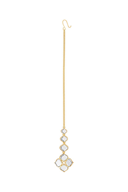 Gold Plated Mirror Maang Tikka