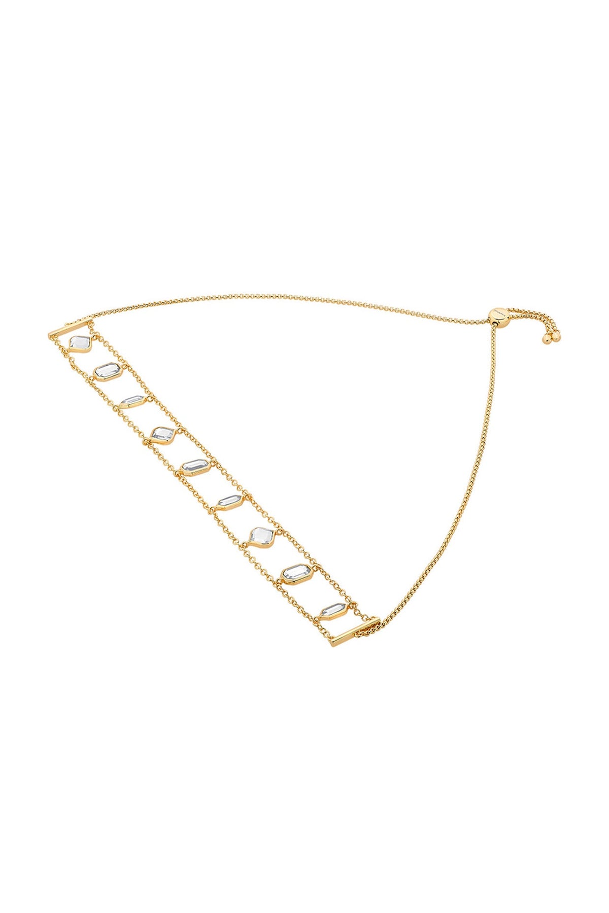 Gold Plated Mirrors & CZ Choker Necklace