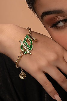 Gold Plated Hydro Emerald Bracelet
