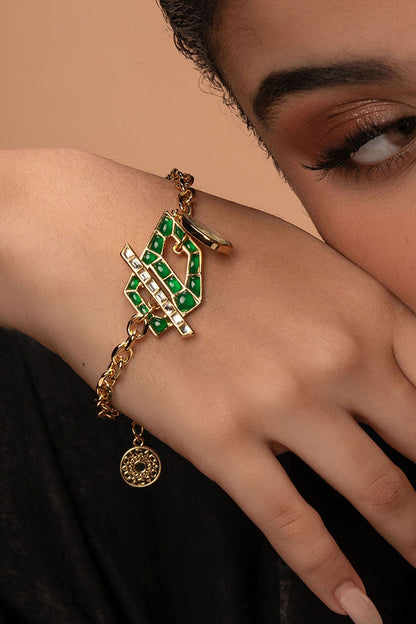 Gold Plated Hydro Emerald Bracelet