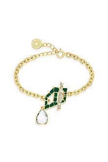 Gold Plated Hydro Emerald Bracelet