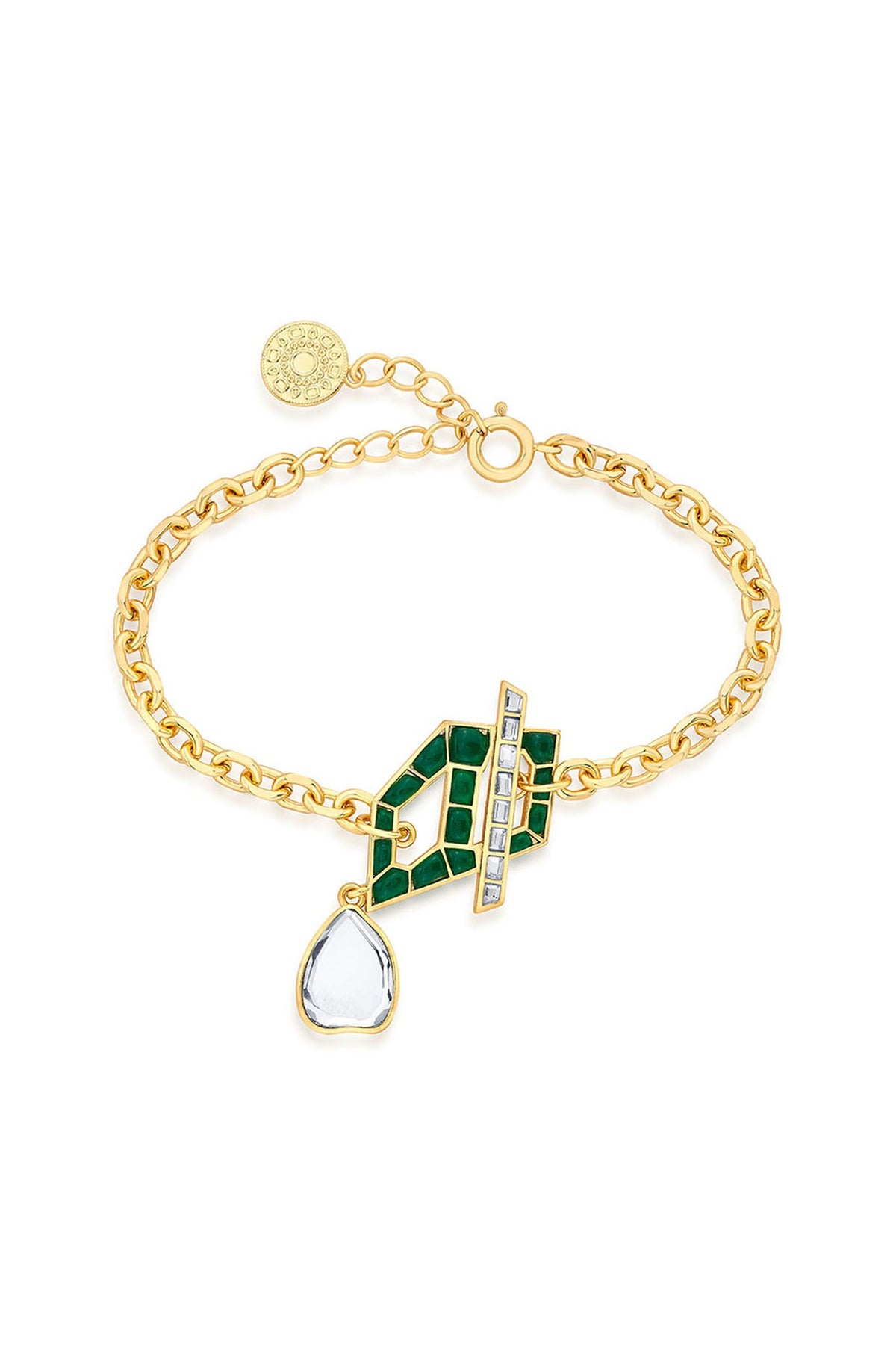 Gold Plated Hydro Emerald Bracelet