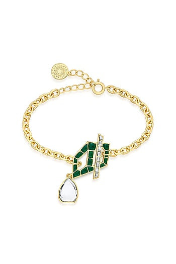 Gold Plated Hydro Emerald Bracelet