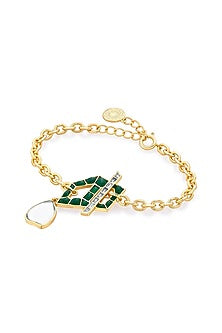 Gold Plated Hydro Emerald Bracelet